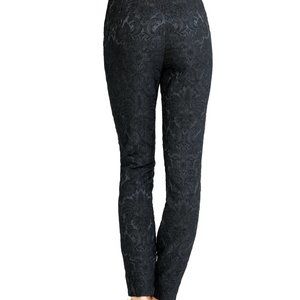 DOLCE GABBANA Jacquard Black Pants D&G euro 38 Rich Mom Boss Dynamic understated